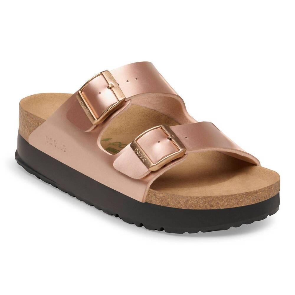 NEW BIRKENSTOCK women's arizona pap flex platform sandal in electric metallic co